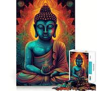 Jigsaw Puzzles for Teenagers 1000 Piece Buddha Bright Mandala Zen Tight Fit Piece Logic Fun Toy Quiet Fun Play Birthday Art Play (38x26cm)