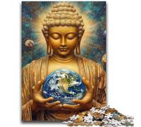 Jigsaw Puzzles for Teenagers 1000 Piece Buddha Holding The Earth Stress Reliever Difficult Challenge Suitable for Desktop Decoration 50x75cm