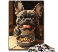 Jigsaw Puzzles for Teenagers 1000 Piece Bulldog Eating Jigsaw,learning Educational Is Ideal As A Gift for The Whole Family (75x50cm)