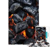Jigsaw Puzzles for Teenagers 1000 Piece Burning Charcoal Coal Teenager Puzzles Hands-on Game Staycation Kill Time Fun Activities at Home (Size 38x26cm)