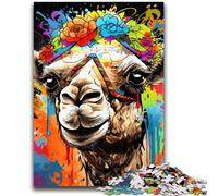 Jigsaw Puzzles for Teenagers 1000 Piece Camel Wearing Flowers Adult Puzzles,Stress Reliever Difficult Challenge Secret Santa Gifts (50x75cm)