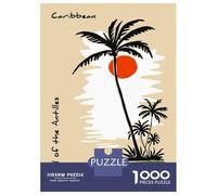 Jigsaw Puzzles for Teenagers 1000 Piece Caribbean Palm Trees And Sunset Teenager Puzzles Toy Wall Decor Hand Speed Race Challenging Game Gifts 52x38cm/1000pcs