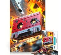 Jigsaw Puzzles for Teenagers 1000 Piece Cassette Tape Explosion Tight Fit Piece Logic Fun Toy Quiet Fun Play Birthday Art Play (38x26cm)