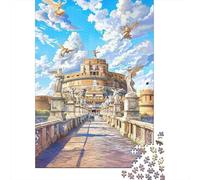 Jigsaw Puzzles for Teenagers 1000 Piece Castel Sant'Angelo Rome's Historic Castle Adult Jigsaw Fun Games Perfect Decoration Fun Activities at Home 38x26cm/1000pcs