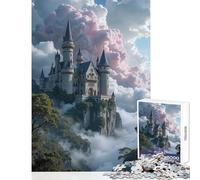 Jigsaw Puzzles for Teenagers 1000 Piece Castle in The Clouds Educational Toy Birthday Gifts Fun Games Fun at Home Activities, Size 38x52cm