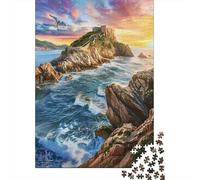 Jigsaw Puzzles for Teenagers 1000 Piece Castle on Rocky Island Jigsaw Puzzle Relax Games Difficult Hard Fun at Home Activities, 38x26cm/1000pcs
