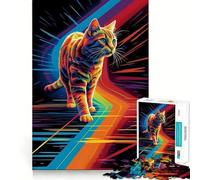 Jigsaw Puzzles for Teenagers 1000 Piece Cat Between Lines Tight Fit Piece Logic Fun Toy Quiet Fun Play Birthday Art Play (38x52cm)