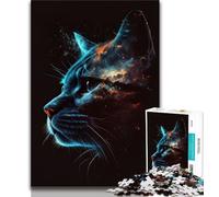 Jigsaw Puzzles for Teenagers 1000 Piece Cat Face Galaxy Animal Teenager Puzzles,learning Educational Is Ideal As A Gift for The Whole Family (size 75x50cm)