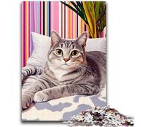 Jigsaw Puzzles for Teenagers 1000 Piece Cat Lying on The Sofa for And 14 Years And over Interesting Stress Reduction Gifts for Friends And Family 26x38cm