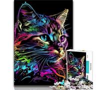 Jigsaw Puzzles for Teenagers 1000 Piece Cat Pop Art Animal Face 1000 Pieces for Adults,Challenging Difficult Deal As Gifts for The Whole Family (size 75x50cm)