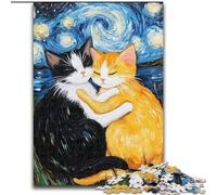 Jigsaw Puzzles for Teenagers 1000 Piece Cats Hugging The Night Sky, Educational Toys for Is Ideal As A Gift for The Whole Family for And 14 Years Old (Size 50x75cm)