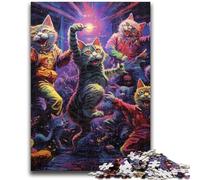Jigsaw Puzzles for Teenagers 1000 Piece Cats Party Puzzles,Family Game Stress Reliever Difficult Challenge Suitable for Couples (38x26cm)