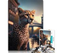 Jigsaw Puzzles for Teenagers 1000 Piece Cheetah in Europe Teenager Jigsaw,Fun Games Wall Decoration Unique Birthday And Xmas Gifts (size 38x26cm)