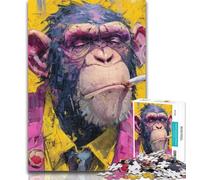 Jigsaw Puzzles for Teenagers 1000 Piece Chimpanzee Adult Puzzles,Educational Games Home Decoration Birthday Present, Gifts, Wall Art 50x75cm