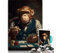 Jigsaw Puzzles for Teenagers 1000 Piece Chimpanzee Teenager Jigsaw,Fun Games Wall Decoration Unique Birthday And Xmas Gifts (size 75x50cm)