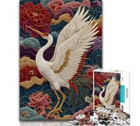 Jigsaw Puzzles for Teenagers 1000 Piece Chinese Style Red-crowned Crane,Educational Stress Relief Toy for Is Ideal As A Gift for The Whole Family (75x50cm)