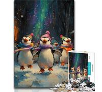 Jigsaw Puzzles for Teenagers 1000 Piece Christmas Penguin,Help The Brain Exercise Addictive Toys to Cultivate Patience Artists Collection,Fine Art (75x50cm)