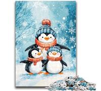 Jigsaw Puzzles for Teenagers 1000 Piece Christmas Penguin Toys Educational Games Stress Relieving Suitable for Desktop Decoration 26x38cm