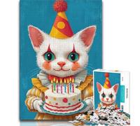 Jigsaw Puzzles for Teenagers 1000 Piece Clown Cat,learning Educational Toys Fun at Home Activities,Birthday Present,Travel Gifts (75x50cm)