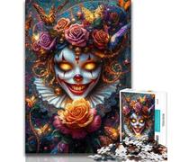 Jigsaw Puzzles for Teenagers 1000 Piece Clown Skeleton,Stress Reliever Difficult Challenge Unique Home Decor And Gifts 75x50cm