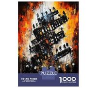 Jigsaw Puzzles for Teenagers 1000 Piece Collapse of Order - Expressionist Dystopian Cityscape Puzzles for Adults Toy Wall Decor A Work of Art Unique Birthday And Xmas Gifts 70x50cm/1000pcs