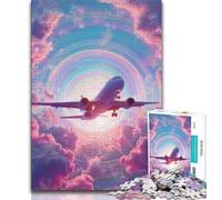Jigsaw Puzzles for Teenagers 1000 Piece Color Plane,Family Entertainment Toys with Matching Poster And Trivia Sheet (38x26cm)
