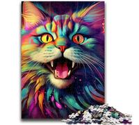 Jigsaw Puzzles for Teenagers 1000 Piece Colorful Art Lynx Adult Puzzles,Stress Reliever Difficult Challenge Secret Santa Gifts (26x38cm)