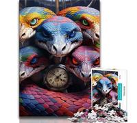 Jigsaw Puzzles for Teenagers 1000 Piece Colorful Art Snake Adult Puzzles,Stress Reliever Difficult Challenge Secret Santa Gifts 38x26cm