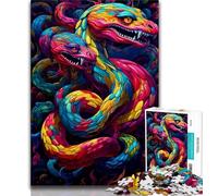 Jigsaw Puzzles for Teenagers 1000 Piece Colorful Art Snake Jigsaw,learning Educational Is Ideal As A Gift for The Whole Family 26x38cm