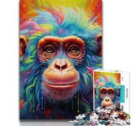 Jigsaw Puzzles for Teenagers 1000 Piece Colorful Gorillas,Toys Educational Games Stress Relieving Artists Collection,Fine Art (38x26cm)