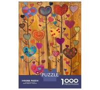Jigsaw Puzzles for Teenagers 1000 Piece Colorful Heart Tree Painting-1 Puzzle for Adults Anti-Stress Toys Presents for Women Unique Birthday And Xmas Gifts 38x26cm/1000pcs