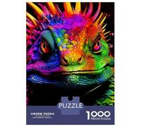 Jigsaw Puzzles for Teenagers 1000 Piece Colorful Iguana Puzzles for Adults Toy Wall Decor A Work of Art Unique Birthday And Xmas Gifts 52x38cm/1000pcs