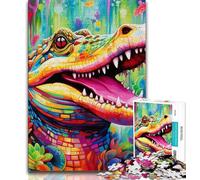 Jigsaw Puzzles for Teenagers 1000 Piece Colorful Nile Crocodiles,Decompressing Intellectual Educational Toy Educational Game for Birthday,Chrismas (38x26cm)