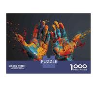 Jigsaw Puzzles for Teenagers 1000 Piece Colorful Painted Hands Art Puzzles for Adults Toy Wall Decor A Work of Art Unique Birthday And Xmas Gifts 70x50cm/1000pcs