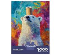 Jigsaw Puzzles for Teenagers 1000 Piece Colorful Polar Bear Art Puzzles for Adults Toy Wall Decor A Work of Art Unique Birthday And Xmas Gifts 52x38cm/1000pcs