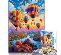 Jigsaw Puzzles for Teenagers 1000 Piece Colourful Hot Air Balloons Teenager Jigsaw,Fun Games Wall Decoration Unique Birthday And Xmas Gifts (size 75x50cm)