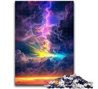 Jigsaw Puzzles for Teenagers 1000 Piece Colourful Rainbow Clouds Puzzles,Family Game Stress Reliever Difficult Challenge Suitable for Couples (38x26cm)