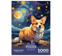 Jigsaw Puzzles for Teenagers 1000 Piece Corgi Starry Night Jigsaws for Adults Family Game Wall Art Unique Birthday And Xmas Gifts 70x50cm/1000pcs