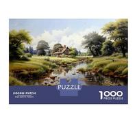 Jigsaw Puzzles for Teenagers 1000 Piece Cottage by The River-2 Jigsaws for Adults Family Game Wall Art Unique Birthday And Xmas Gifts 52x38cm/1000pcs