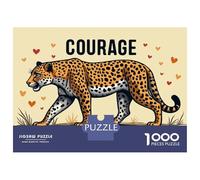 Jigsaw Puzzles for Teenagers 1000 Piece Courage Leopard Illustration Adult Puzzles Hands-on Game For Family Fun Fun at Home Activities, 70x50cm/1000pcs