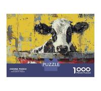 Jigsaw Puzzles for Teenagers 1000 Piece Cow Wall Art Print Puzzle for Adults Hands-on Game Wall Decoration Christmas Birthday Gifts 52x38cm/1000pcs