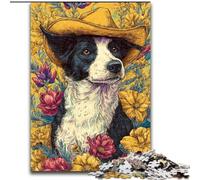 Jigsaw Puzzles for Teenagers 1000 Piece Cowgirl Dogs in Wildflowers, Challenging Game And Family Play with Fully Interlocking Randomly Shaped Pieces (Size 50x75cm)