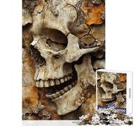 Jigsaw Puzzles for Teenagers 1000 Piece Cracked Human Skull Impossible Game For Family Fun Toy Wall Decor Great Gift for Gaming (50x75cm)