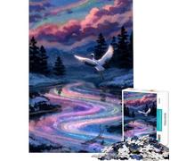 Jigsaw Puzzles for Teenagers 1000 Piece Crane over A Rainbow River Brain Intelligence Challenge Addictive Toys Family Game Stress Reliever Funny Gifts (Size 50x75cm)