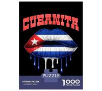 Jigsaw Puzzles for Teenagers 1000 Piece Cubanita Lips with Dripping Effect Puzzle for Adults Hands-on Game Wall Decoration Christmas Birthday Gifts 38x26cm/1000pcs