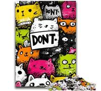 Jigsaw Puzzles for Teenagers 1000 Piece Cute Abstract Cat 1000 Pieces for Adults,Brain Intelligence Challenge Addictive Toys for Home Decoration (75x50cm)