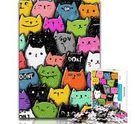 Jigsaw Puzzles for Teenagers 1000 Piece Cute Abstract Cat 1000 Pieces for Adults,Challenging Difficult Deal As Gifts for The Whole Family (size 38x26cm)