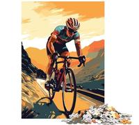 Jigsaw Puzzles for Teenagers 1000 Piece Cyclist Ride on A Mountain Help The Brain Exercise For Family Fun Fun Games for And from 14 Years And over (38x26cm)