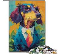 Jigsaw Puzzles for Teenagers 1000 Piece Dachshund in A Suit, Learning Educational Is Ideal As A Gift for The Whole Family (Size 26x38cm)