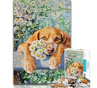 Jigsaw Puzzles for Teenagers 1000 Piece Daisy And Puppy Teenager Puzzles,Educational Games DIY Toys Great Gifts And Toys 26x38cm